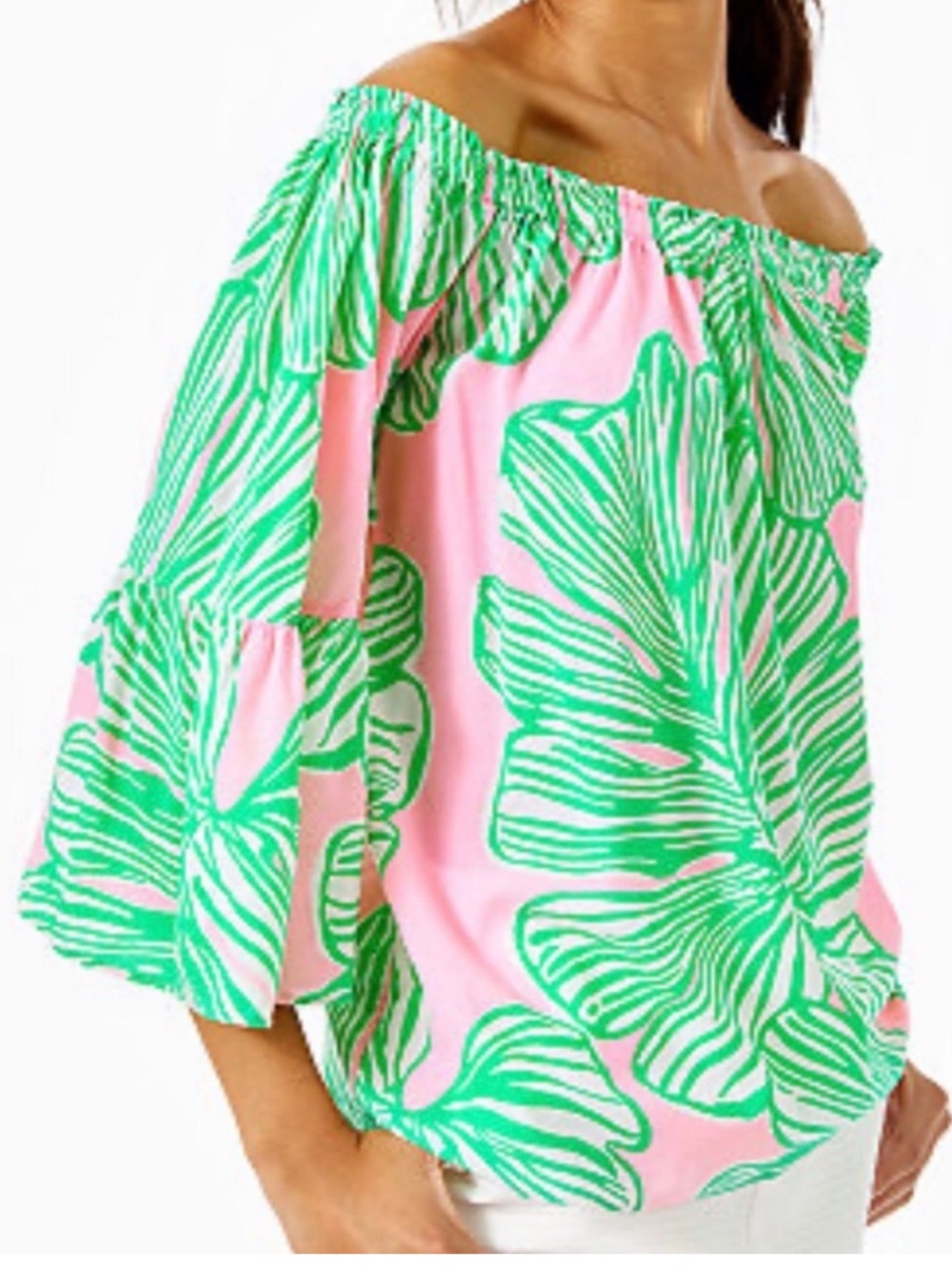 Lily Pulitzer Nevie Off Shoulder Top Size Medium